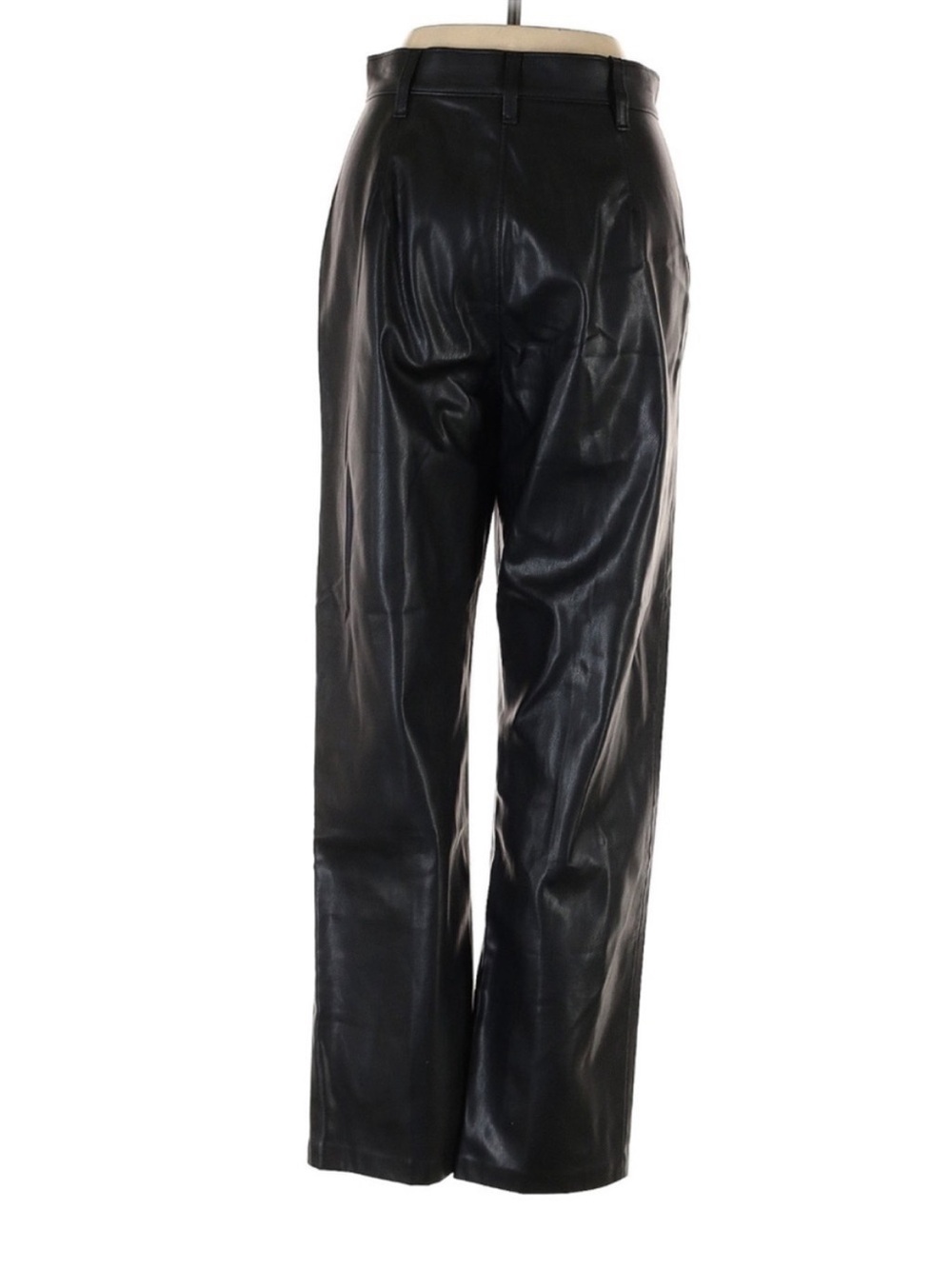 Levi’s Math Club Faux Leather Straight Leg Slacks Black Pants Size 25 - Picture 2 of 5